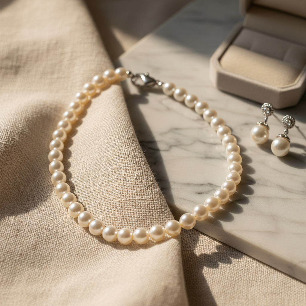 Conjunto Pérolas Premium - colar e brinco de pérolas sintéticas